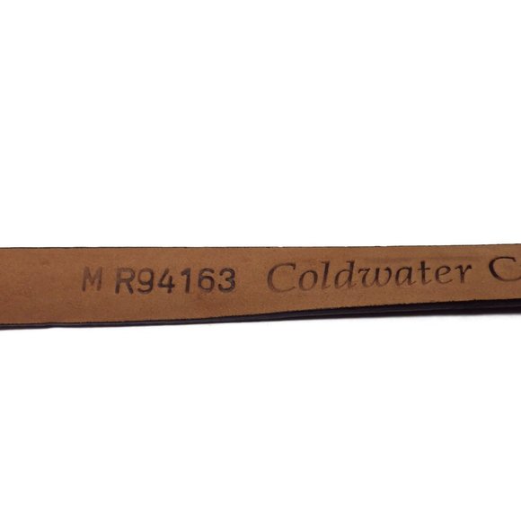 Coldwater Creek Leather Belt Brown Moc Croc Nickle Buckle M - Picture 5 of 7